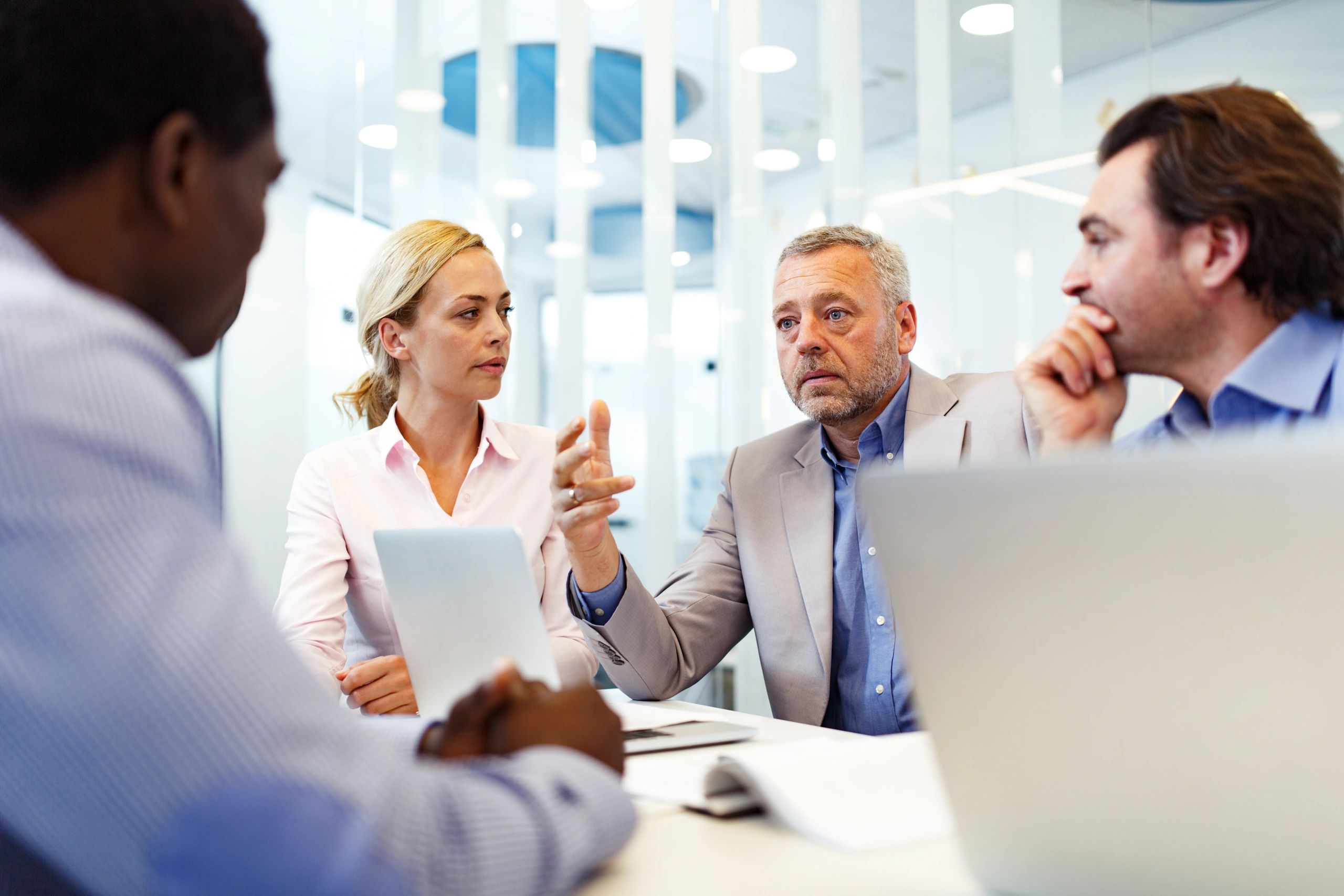 Professional team in a business interview setting