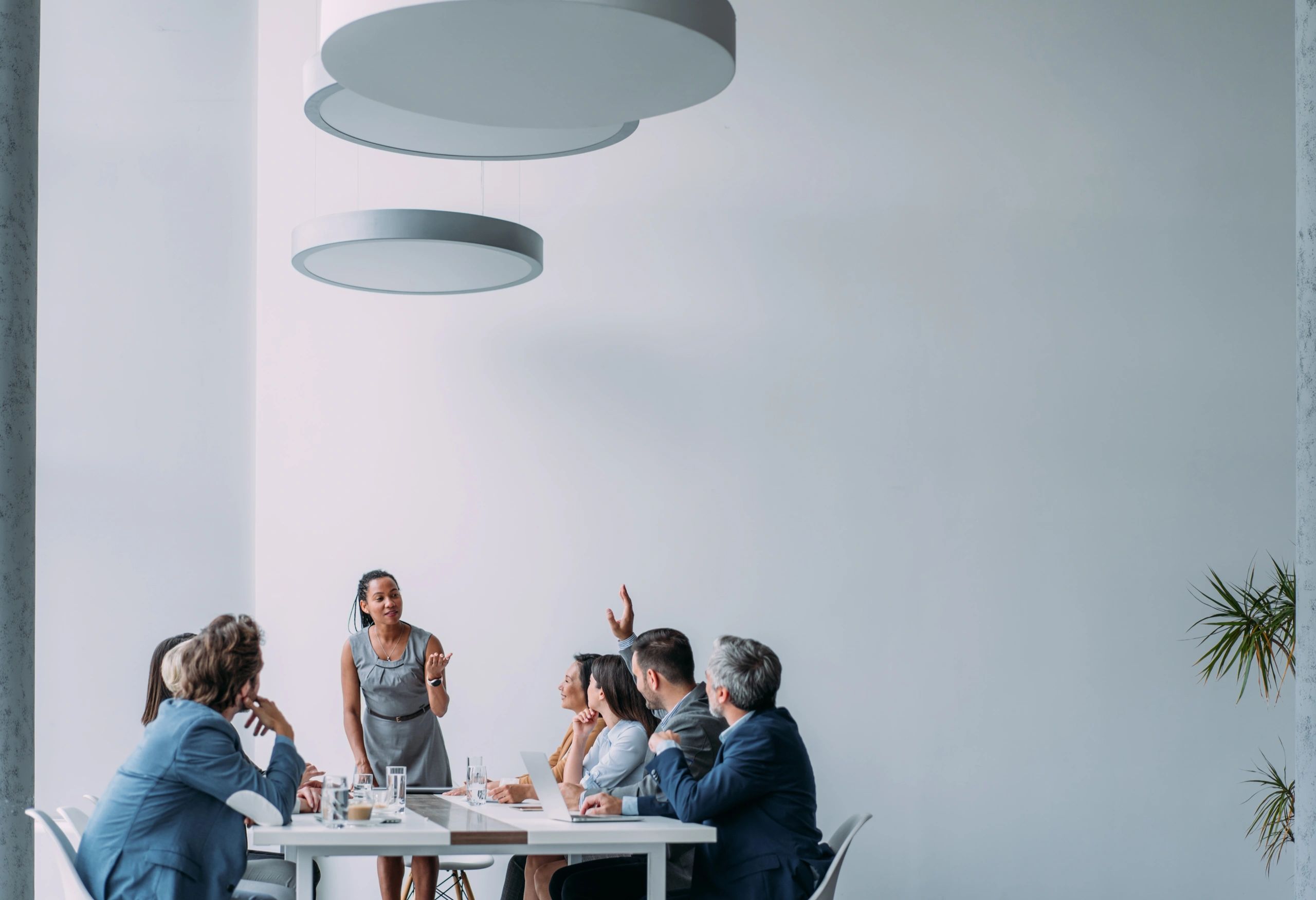 Consultant presenting to a business leadership team